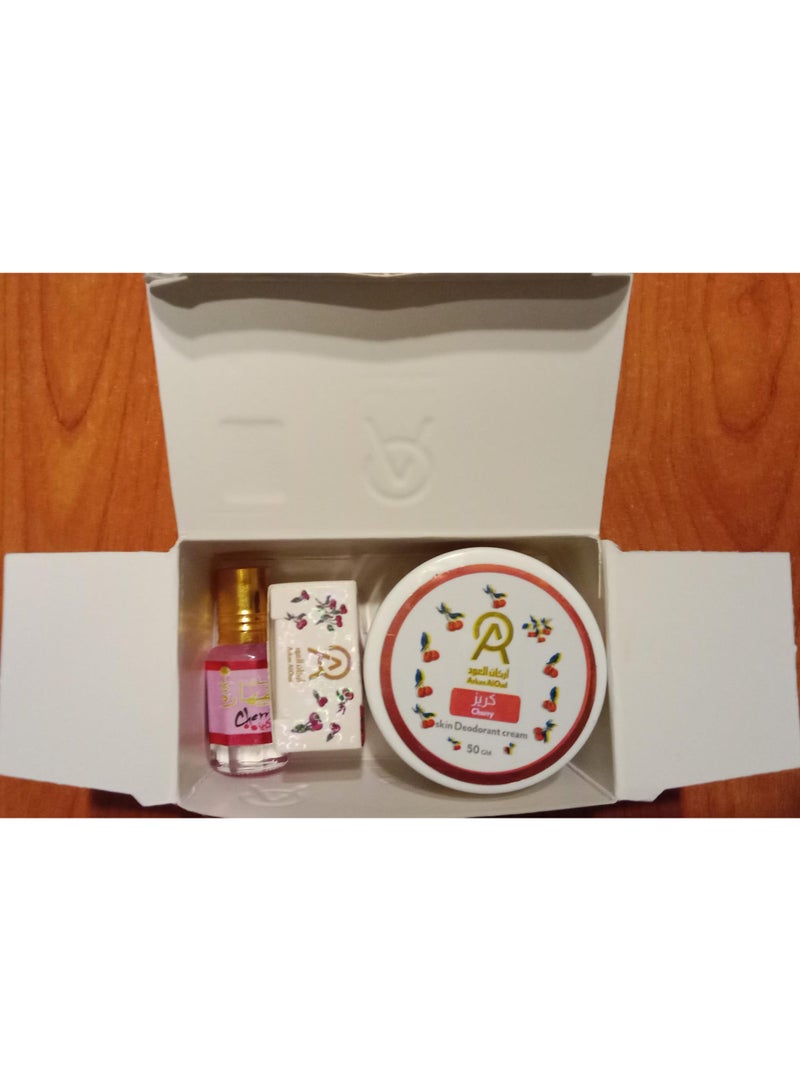 مجموعة مسك طهارة أركان العود من 3 قطع عناية شخصية كاملة انتعاش أصلي رائحة كريز - Image 3